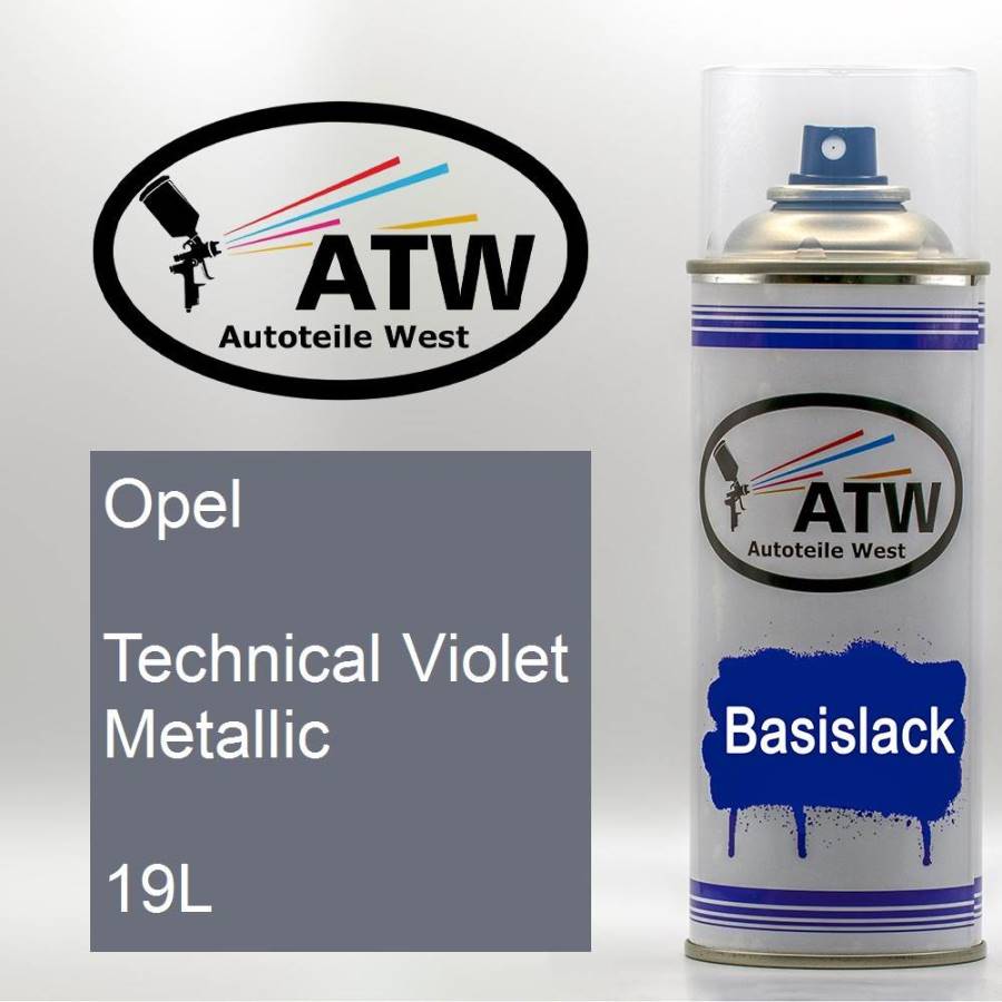 Opel, Technical Violet Metallic, 19L: 400ml Sprühdose, von ATW Autoteile West.